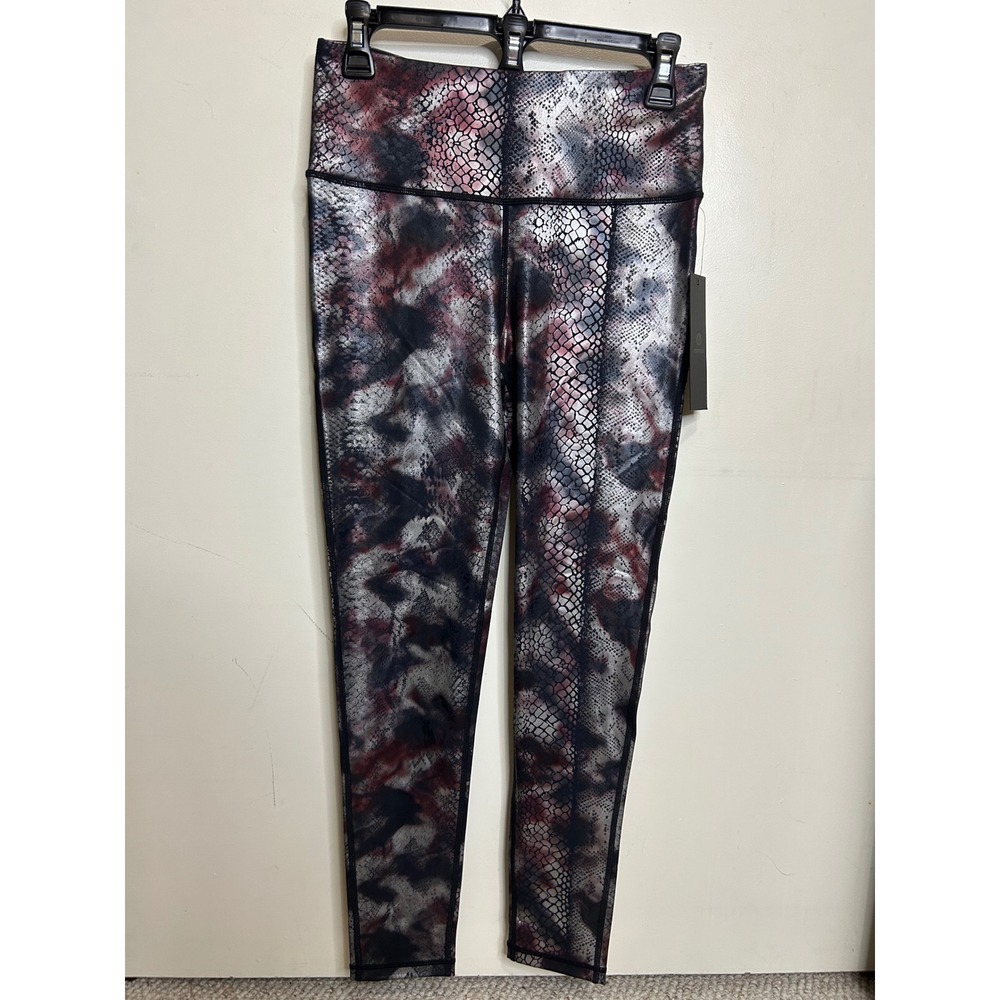Mono B Snakeskin Print High Waist Leggings Athletic Activewear Womens